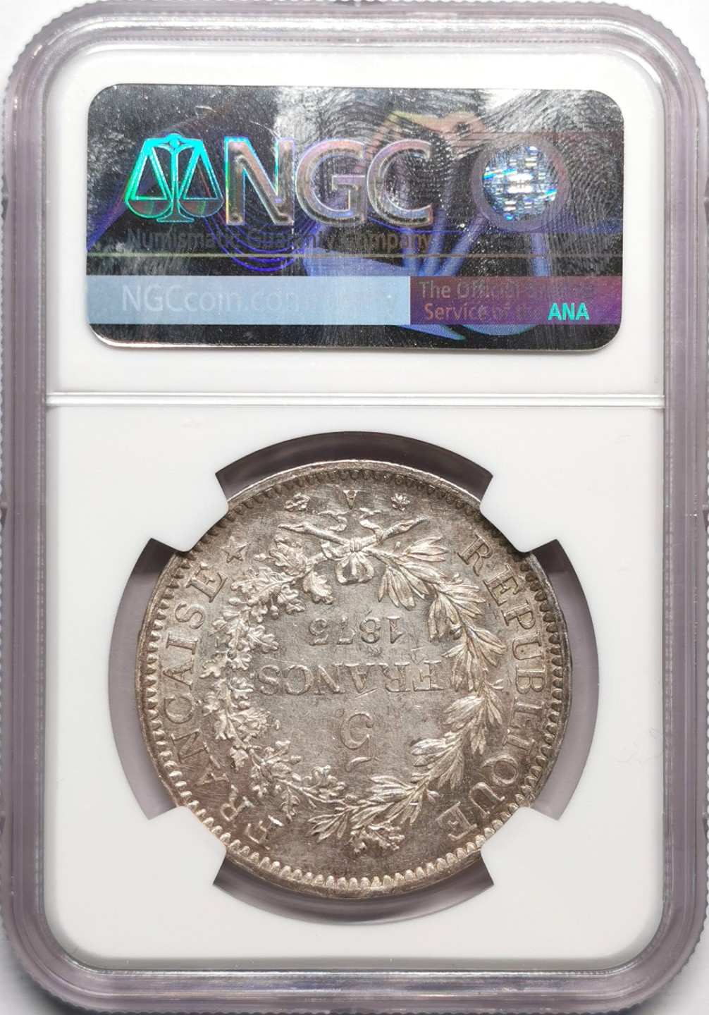 凡希社世界钱币微拍第二百三十三期 1873法国大力神5法郎NGC-UNCD