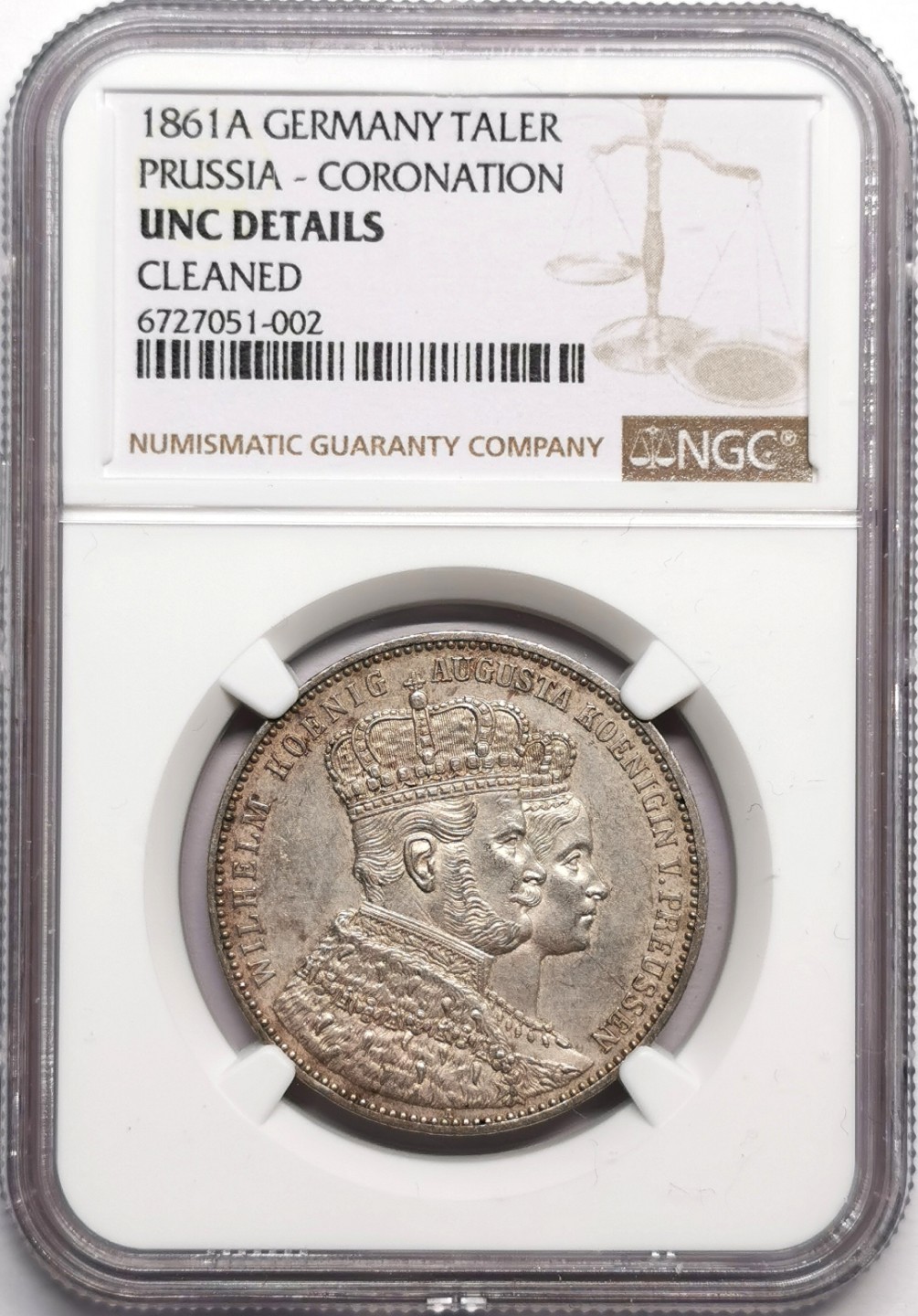 凡希社世界钱币微拍第二百三十三期 1861普鲁士毛衣泰勒NGC-UNCD