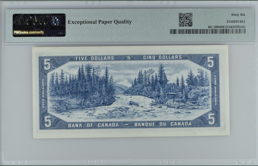 收藏联盟Quantum Auction 第243期拍卖 已更新 加拿大1954年5元 PMG66 水獭瀑布