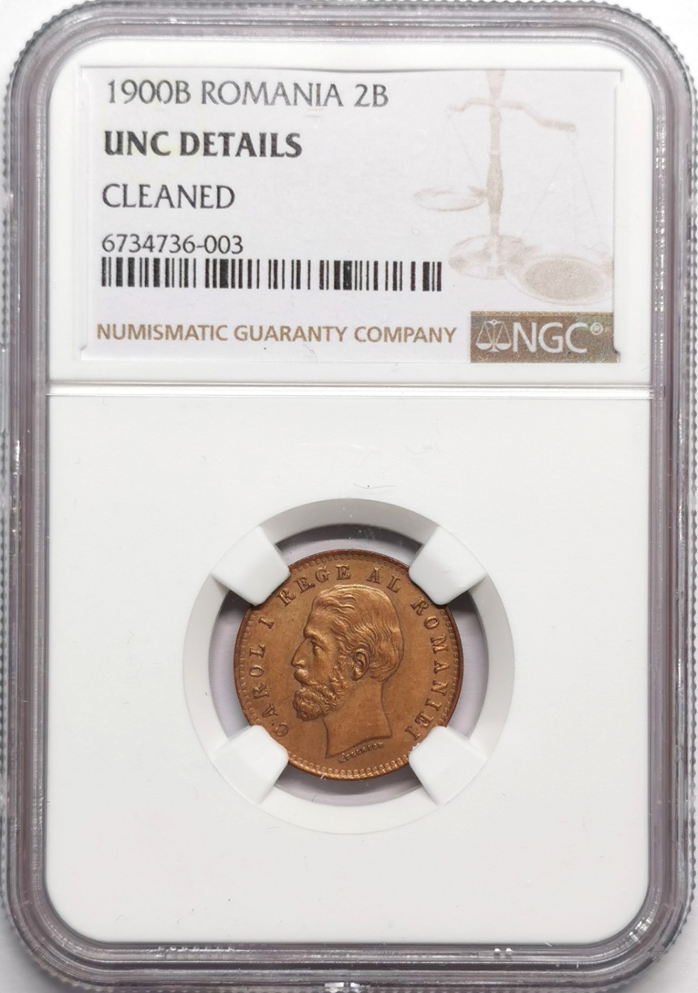 凡希社世界钱币微拍第二百三十三期 1900罗马尼亚2B铜币NGC-UNCD