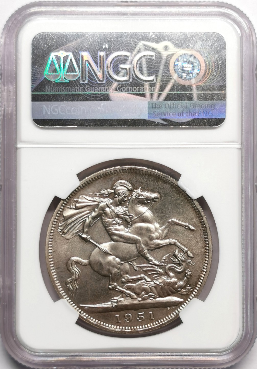 凡希社世界钱币微拍第二百三十三期 1951英国乔六最后的马剑NGC-PL64