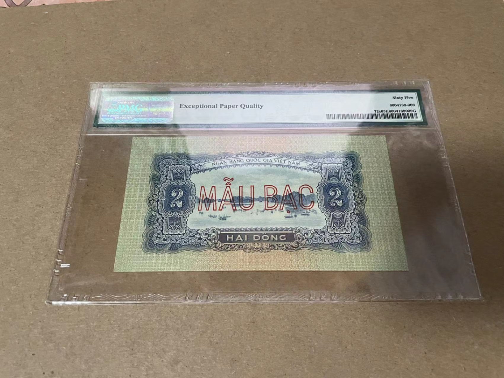 【Blue Auction】✨世界纸币精拍第306期——南越豹子【精】 【样钞】越南 1958年2盾 PMG65EPQ 