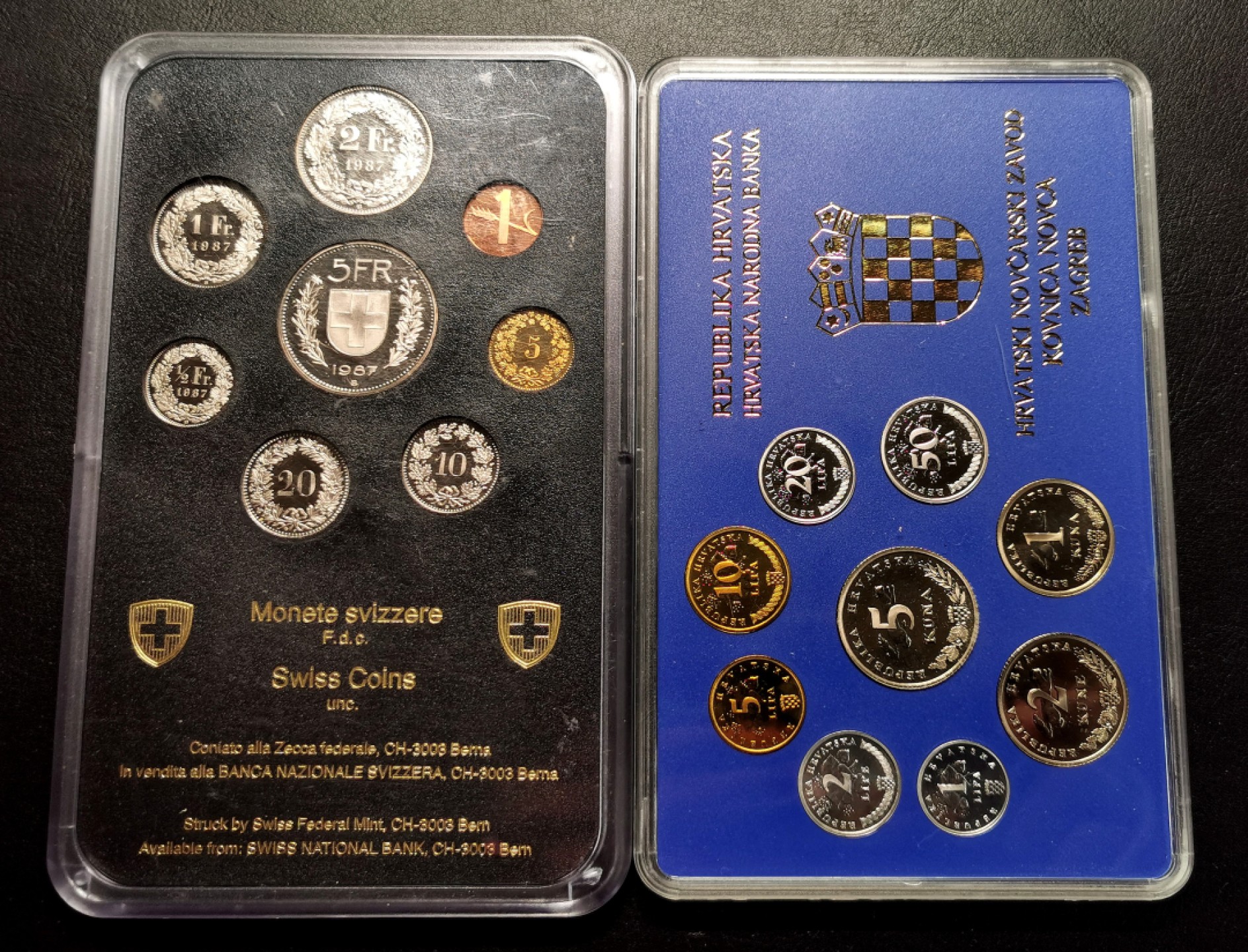 凡希社世界钱币微拍第二百三十三期 1987瑞士&2008克罗地亚PS两套原厂塑封！