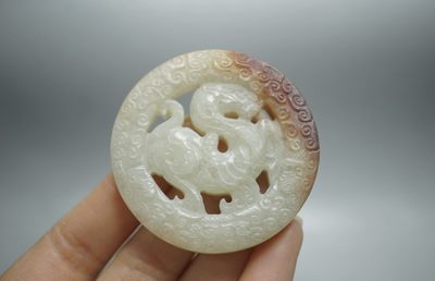 ｜冷门出品｜精选专拍·第壹拾伍场· - 精品和田满工带皮龙纹玉佩