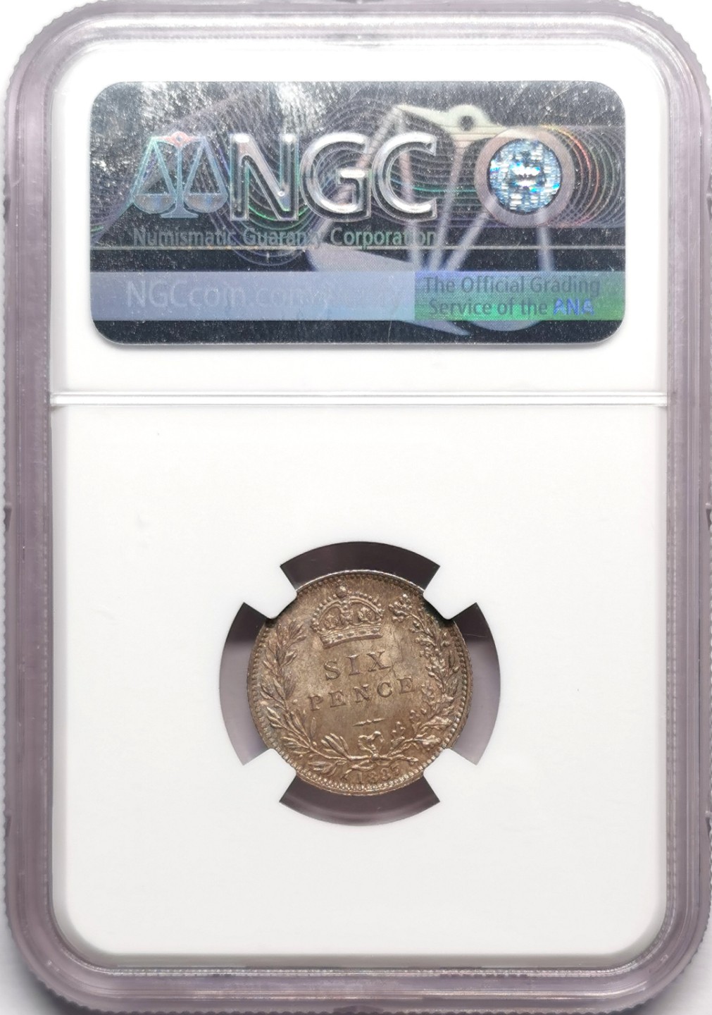 凡希社世界钱币微拍第二百三十三期 1887英国高冠6便士NGC-MS64