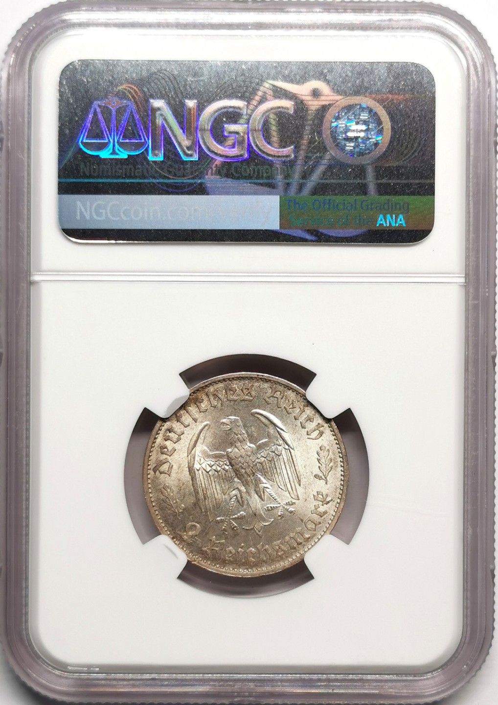 凡希社世界钱币微拍第二百三十三期 1934德国席勒2马克NGC-MS63