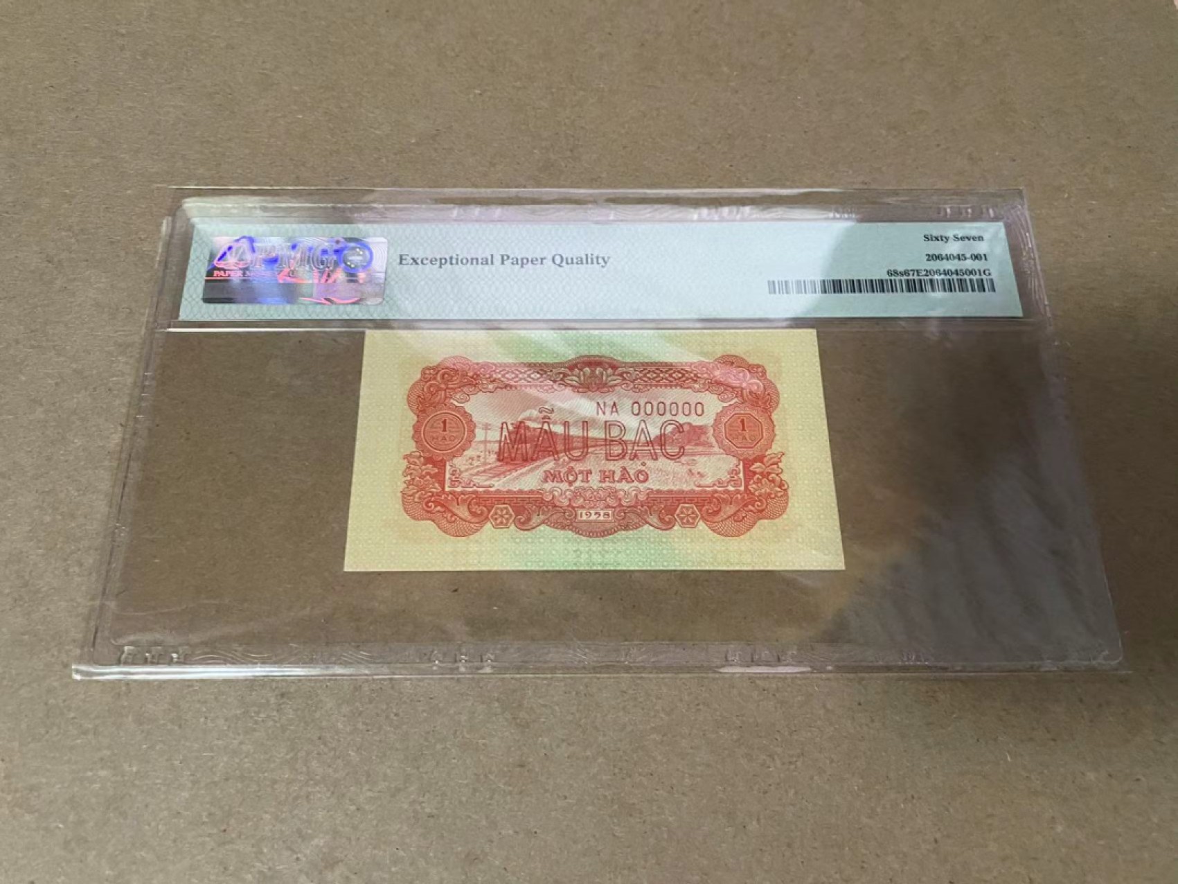 【Blue Auction】✨世界纸币精拍第306期——南越豹子【精】 【样钞】越南 1958年1毫 PMG67EPQ 