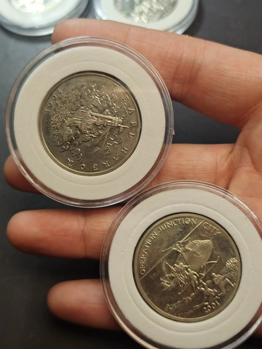 【8个洞收藏】第5场★0押0起一件包邮★银币专场（持续更新····） 7天连拍 2001年  少见利比里亚5美元 二战战争题材纪念币4枚整套一组 镍币