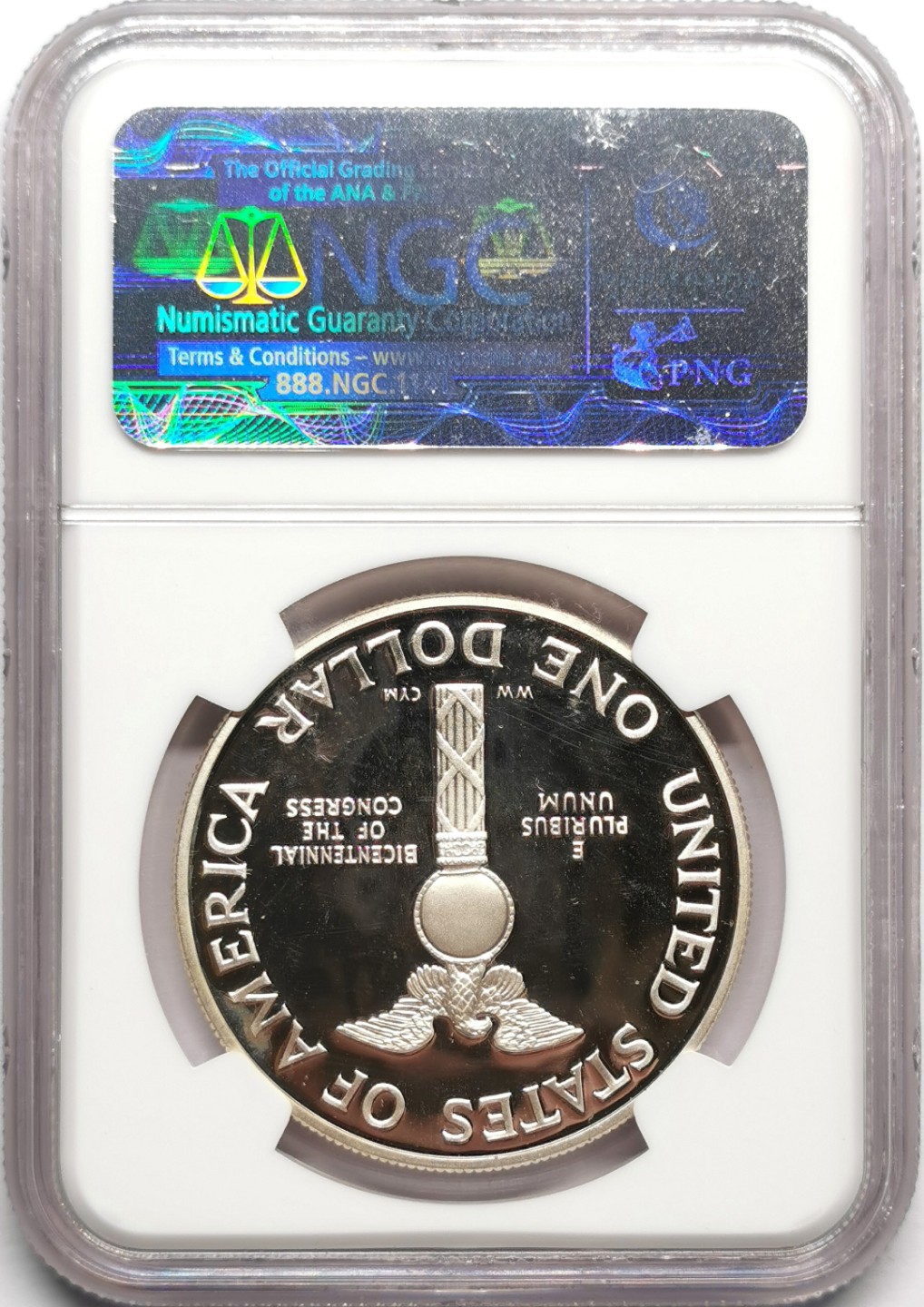 凡希社世界钱币微拍第二百三十三期 1989S美国国会壹元纪念银币精铸NGC-PF69UC
