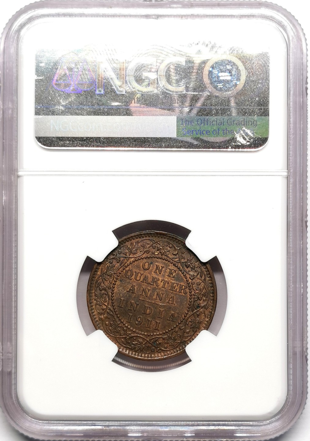 凡希社世界钱币微拍第二百三十三期 荐！1911英属印度乔五猪安那NGC-MS63稀有收藏级！