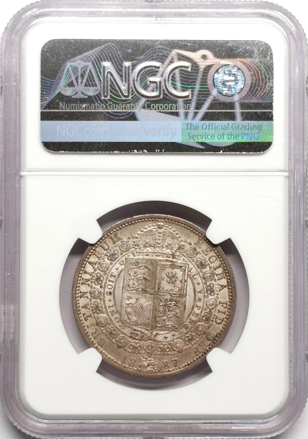 凡希社世界钱币微拍第二百三十三期 1887英国老维高冠半克朗NGC-MS63