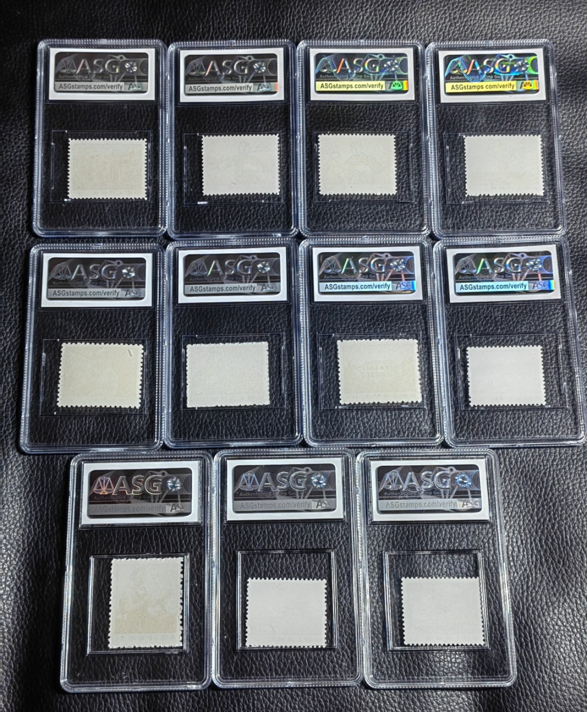 洪涛臻品批发群  精选邮票限时拍卖第二百一十三期 【细齿精品】普无号【带4枚11.5度细齿组外品】【一大，纪念碑，工人，农民 是细齿】ASG90分11枚大全一套，文革唯一一套普票，经典热门品种，ASG严评普无号细齿很多不予入壳，一大细齿90分数据可查显示只有40枚左右，末图华宇带4枚细齿套票，以及总筋一大，90分，95分细齿成交价做参考