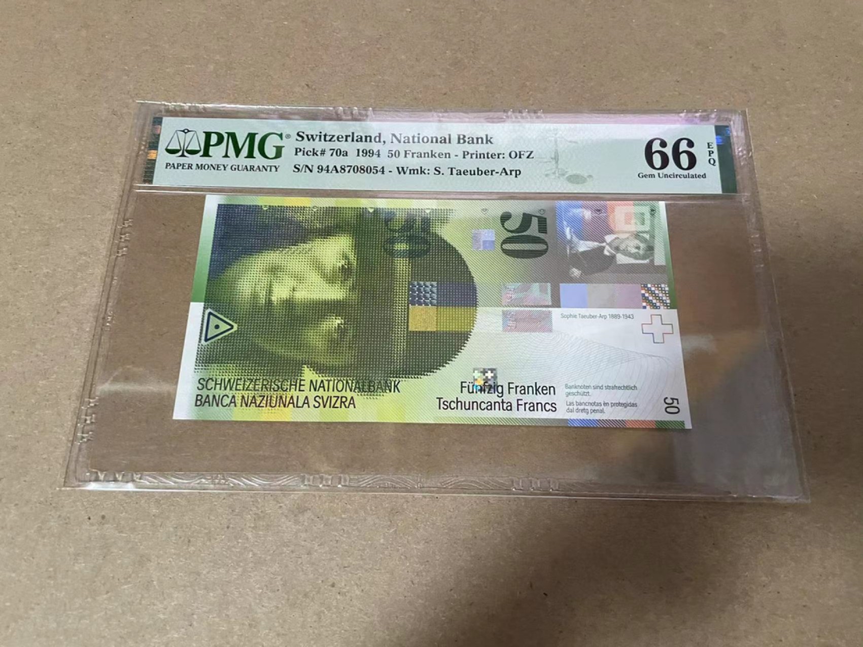 【Blue Auction】✨世界纸币精拍第306期——南越豹子【精】 【a版】瑞士 1994年50法郎 PMG66EPQ 