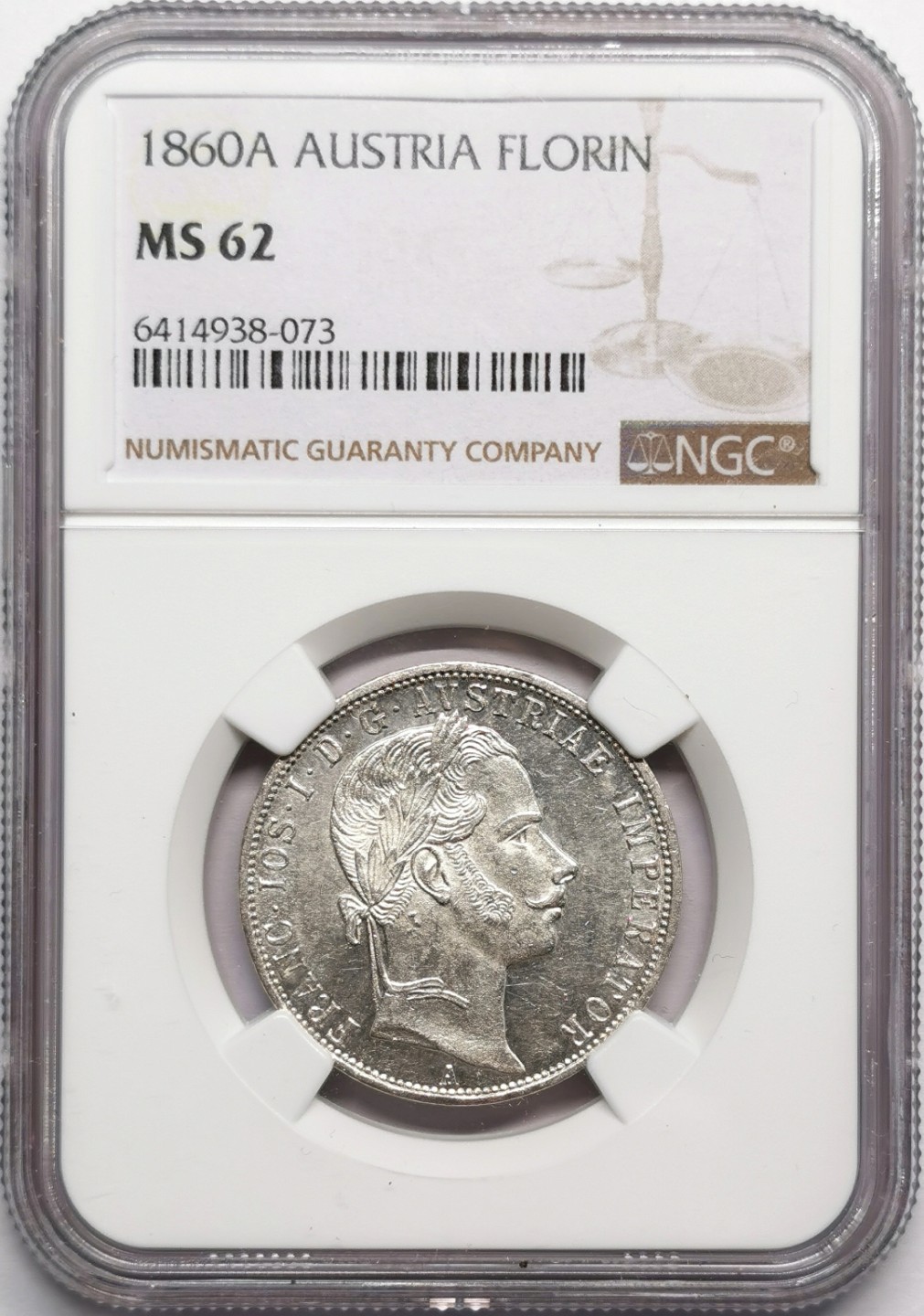 凡希社世界钱币微拍第二百三十三期 1860奥地利佛罗林银币NGC-MS62