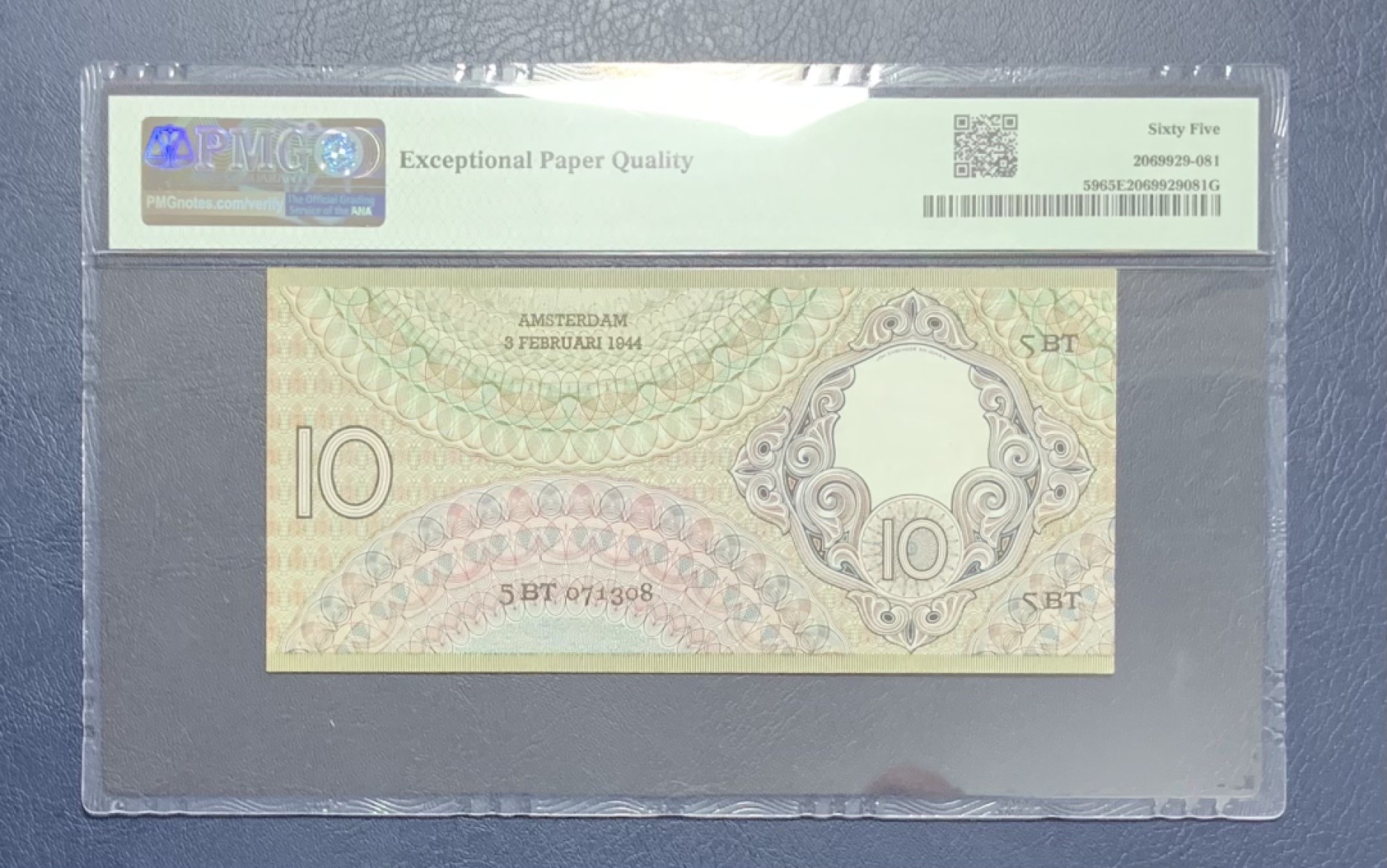 收藏联盟Quantum Auction 第243期拍卖 已更新 荷兰1943-44年10盾 PMG65 伦勃朗名画《丝绸商会的理事们》