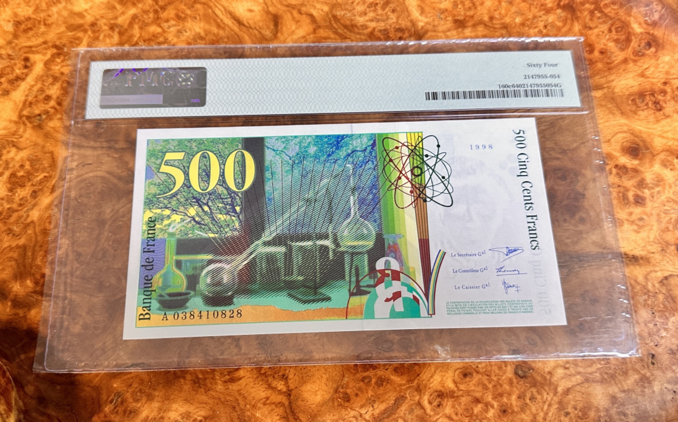 Chase Auction 第20期 - - 外钞、民国钞和人民币混合场！ 1998年法国500法郎，PMG64，居里夫人！