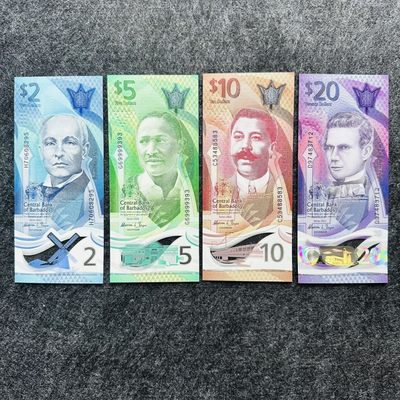 74th ¥¥ 🐰美洲钞3（靓号，获奖钞，Tyvek塑料钞） - 巴巴多斯2022年2-5-10-20元，流通纪念钞