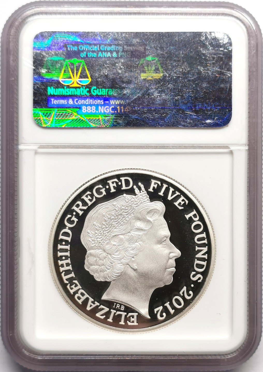 凡希社世界钱币微拍第二百三十三期 2012英国伦敦奥运5镑加厚彩银币NGC-PF70UC初铸500枚！