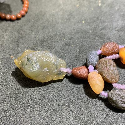 精美罕见天然阿拉善毛线团筋脉玛瑙项链一条， 精美罕见天然阿拉善毛线团筋脉玛瑙项链一条，
