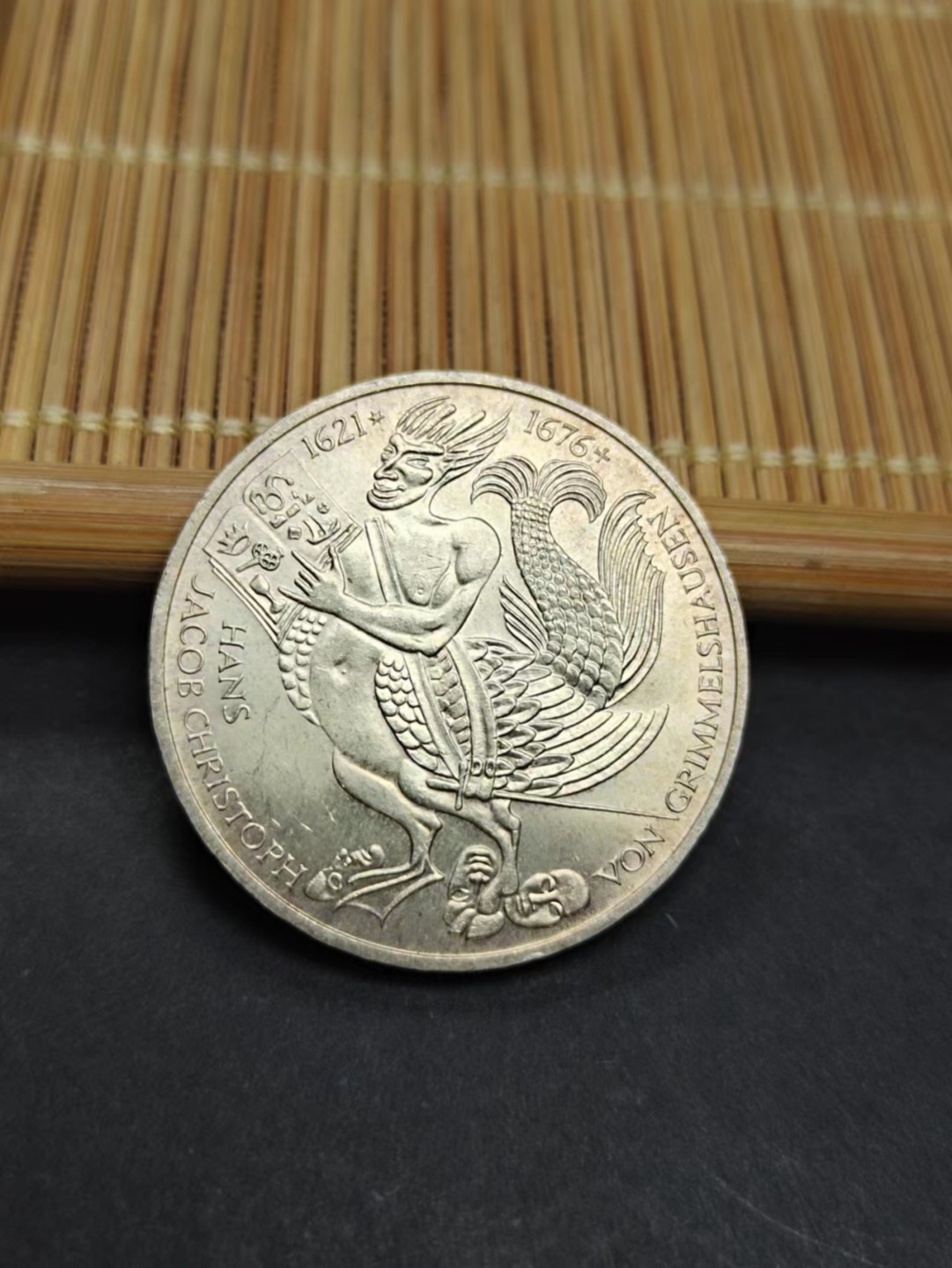 【8个洞收藏】第5场★0押0起一件包邮★银币专场（持续更新····） 7天连拍 德国1976年 5马克银币 肖森300周年纪念银币 11.2克