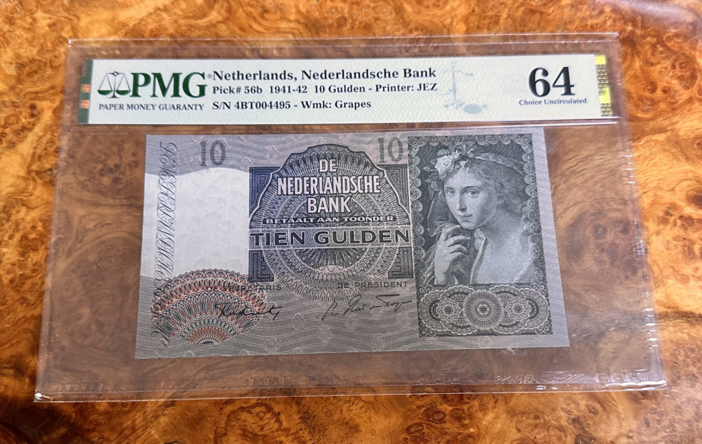 Chase Auction 第20期 - - 外钞、民国钞和人民币混合场！ 1941年荷兰10盾，PMG64，牧羊女！