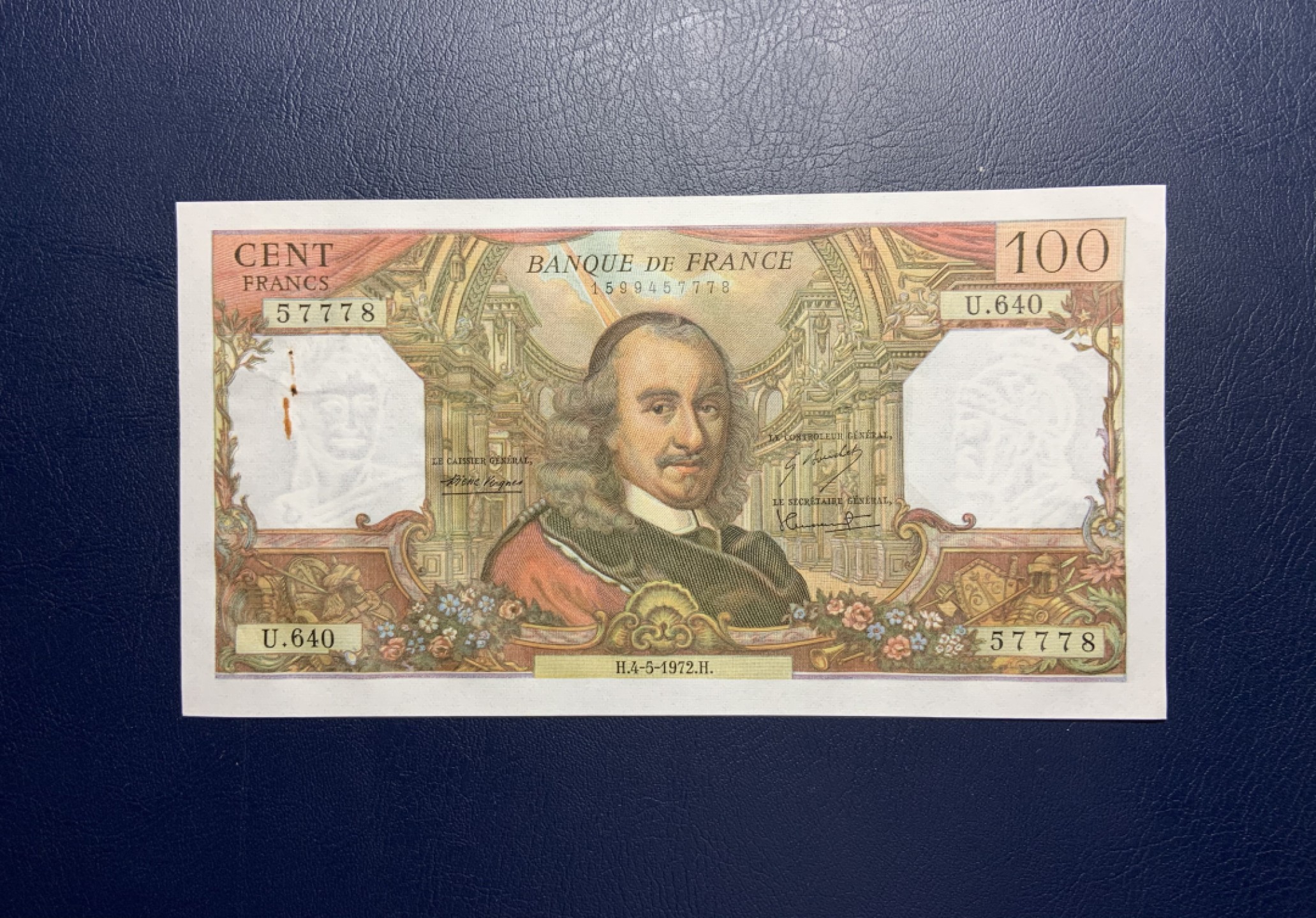 收藏联盟Quantum Auction 第243期拍卖 已更新 法国1972年100法郎 品相UNC- 高乃依 双头水印