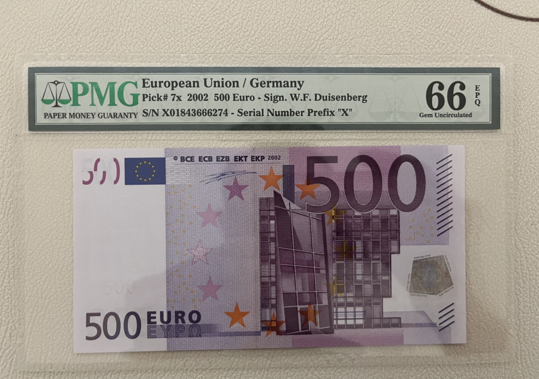 Chase Auction 第20期 - - 外钞、民国钞和人民币混合场！ 一签 500欧 德国版 PMG老壳评级66EPQ！
