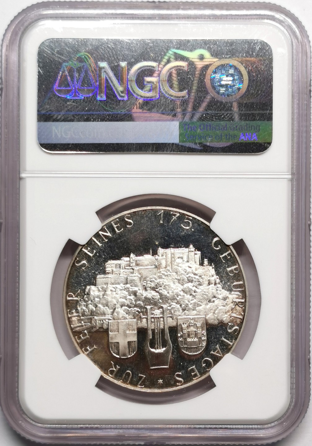 凡希社世界钱币微拍第二百三十三期 1931奥地利莫扎特诞辰175周年纪念银章NGC-MS65