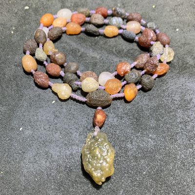 精美罕见天然阿拉善毛线团筋脉玛瑙项链一条， 精美罕见天然阿拉善毛线团筋脉玛瑙项链一条，