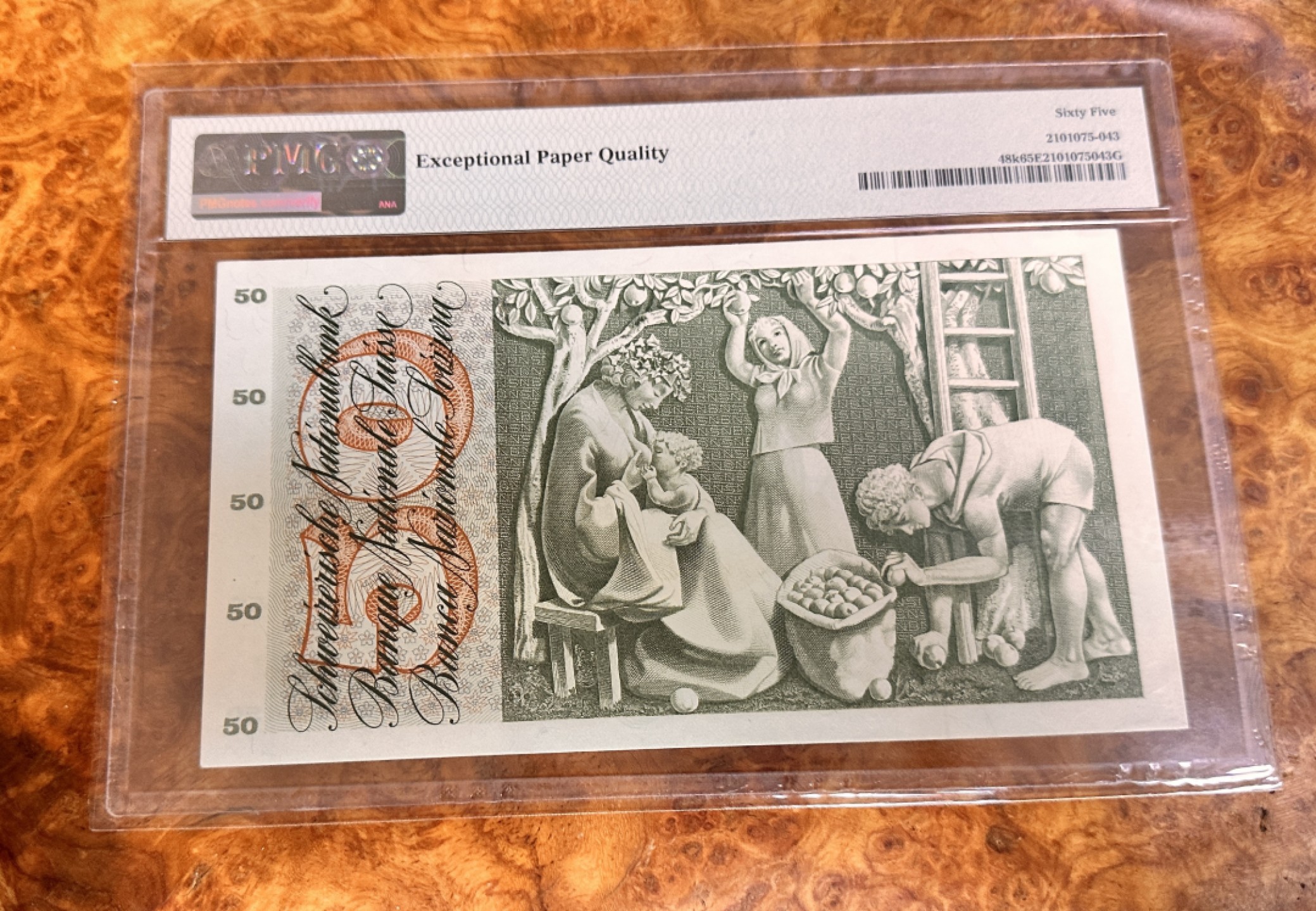 Chase Auction 第20期 - - 外钞、民国钞和人民币混合场！ 1971年瑞士50法郎，PMG65，苹果园！