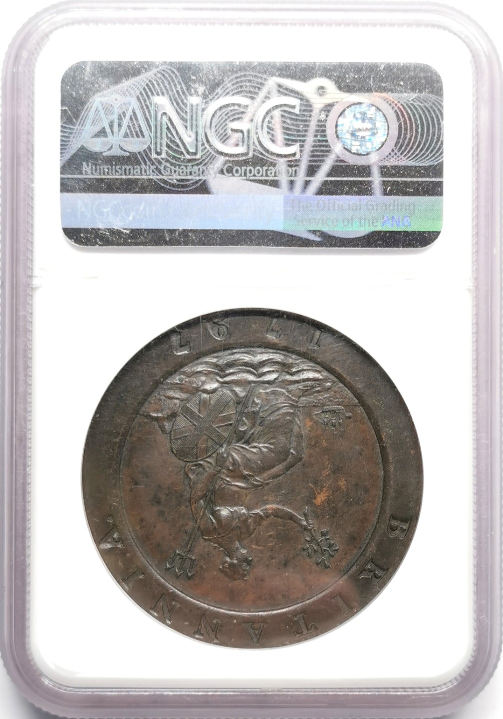 凡希社世界钱币微拍第二百三十三期 荐！1797乔三车轮2便士NGC-MS62包浆厚重细节饱满！