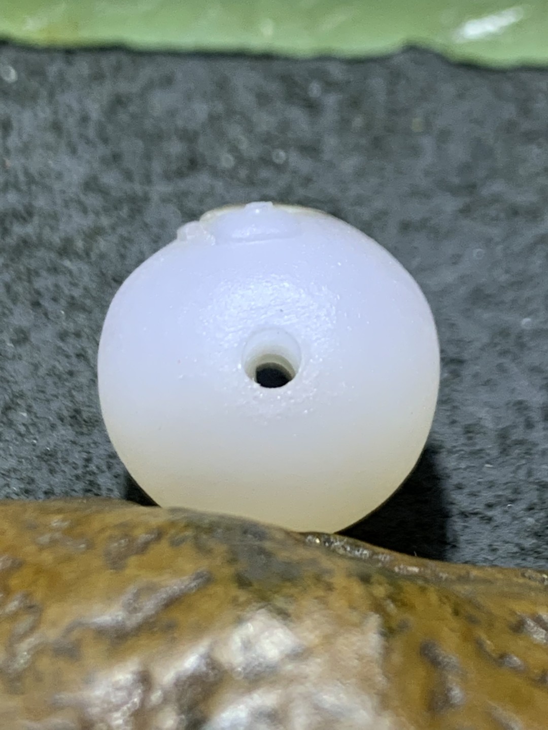 精美亚光高玉化海洋玉髓手工俏色巧雕无相佛桶珠一个！