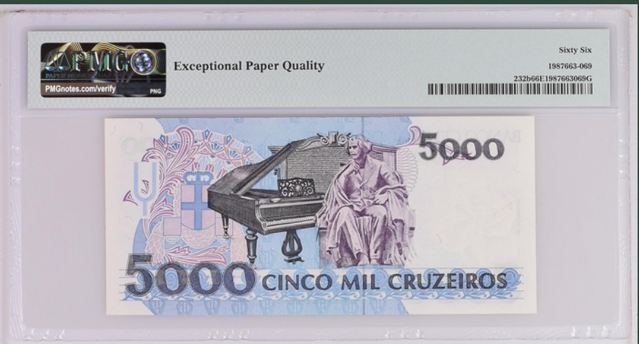 收藏联盟Quantum Auction 第243期拍卖 已更新 巴西1992年5000克鲁兹 PMG66