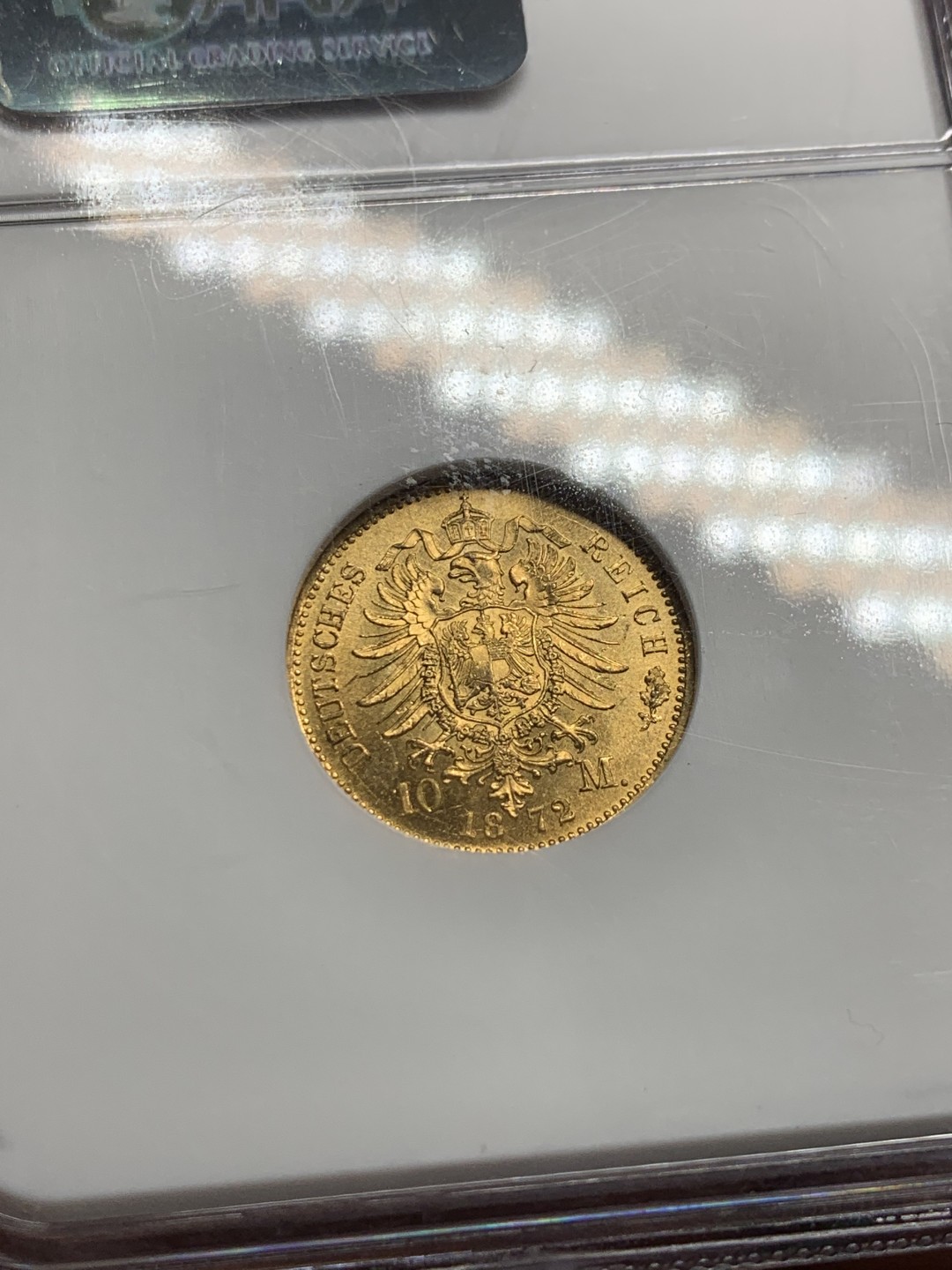 《竞宝斋》第147场-周日，周一 2场 (全场包邮) NGC-MS67 1872A德国普鲁士10马克金币，超高分