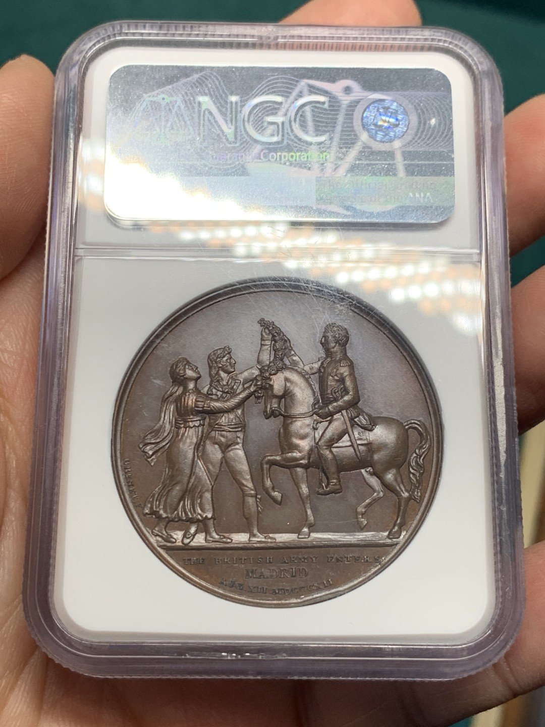 《竞宝斋》第147场-周日，周一 2场 (全场包邮) NGC MS65BN 1820年萨拉曼卡会战铜章，拿破仑战争题材中极为出彩的一枚，品相分数一步到位