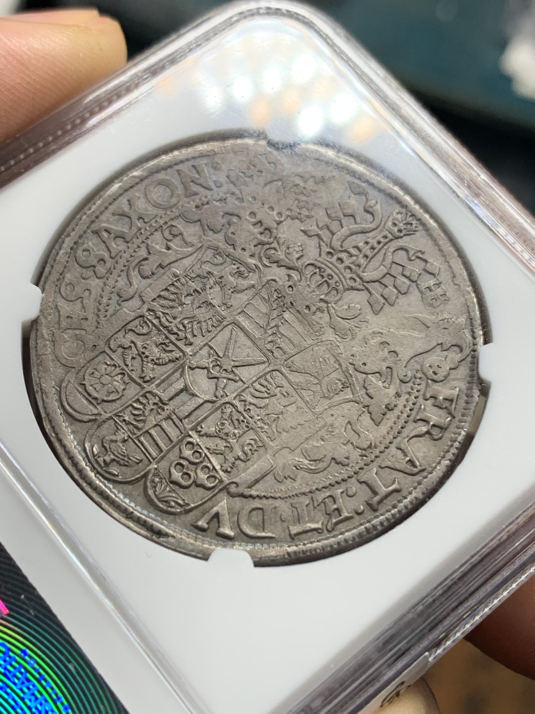 《竞宝斋》第147场-周日，周一 2场 (全场包邮) 亚军分！NGC MS63 德国 1595年 萨克森 3兄弟 泰勒 400多年的原光状态 实在难得 所见最好