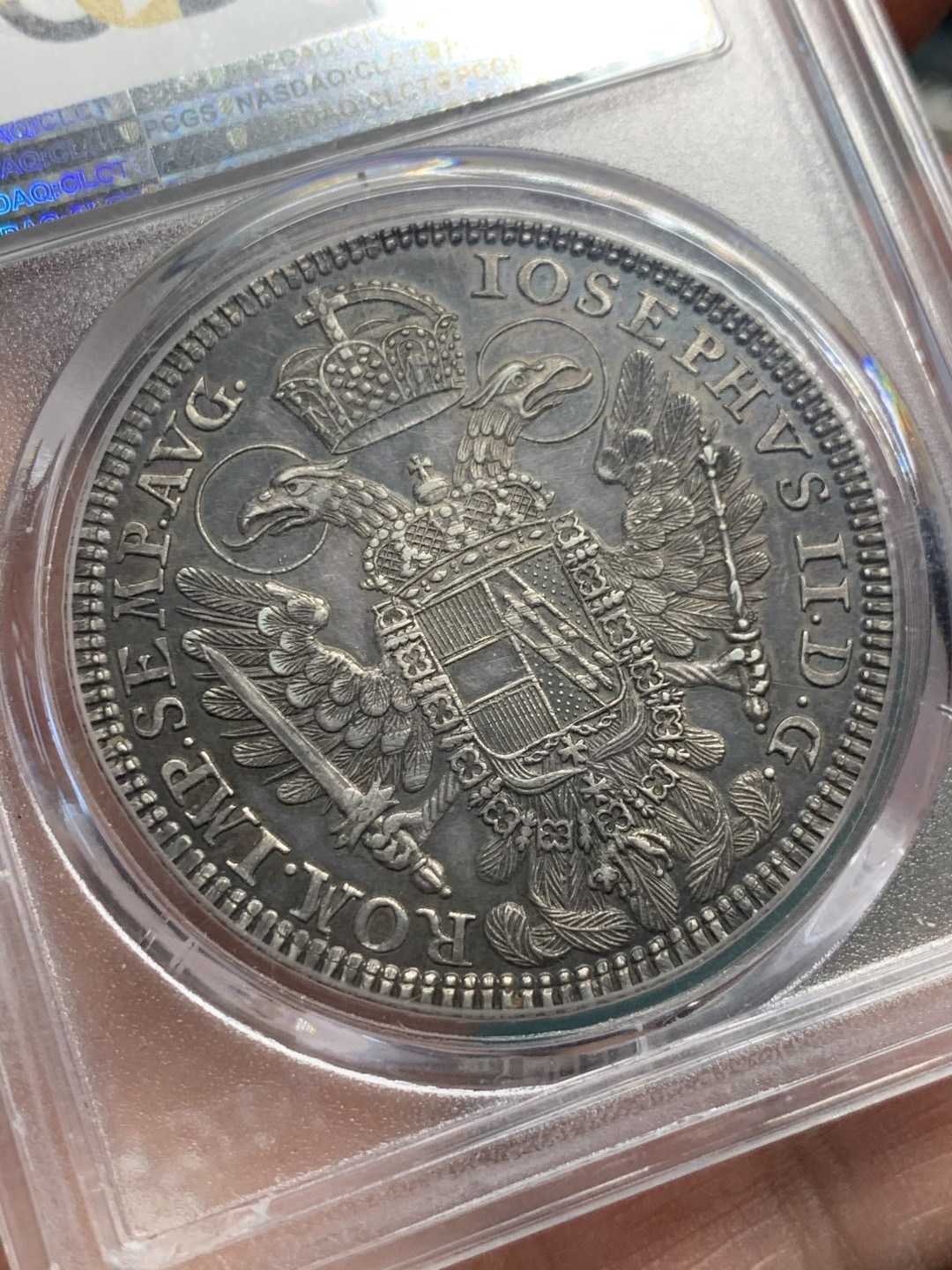 《竞宝斋》第147场-周日，周一 2场 (全场包邮) PCGS-AU55 德国 1779年 神罗纽伦堡景观泰勒大银币 经典品种 细节不错