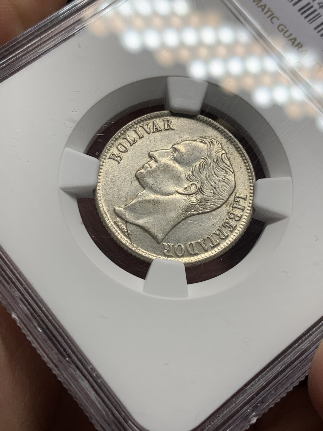 《竞宝斋》第147场-周日，周一 2场 (全场包邮) NGC-MS63 委内瑞拉1954年 1玻利瓦尔银币 原光好品