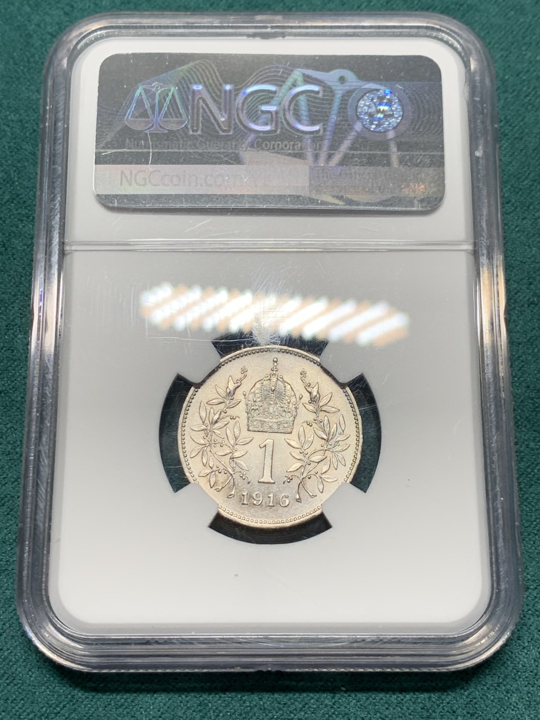 《竞宝斋》第147场-周日，周一 2场 (全场包邮) NGC MS63 1916年奥匈帝国皇帝约瑟夫二世1科罗纳银币，在世最后一年，关门币