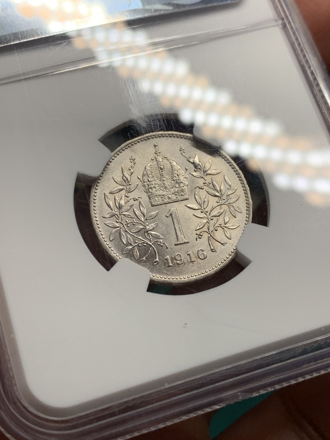 《竞宝斋》第147场-周日，周一 2场 (全场包邮) NGC MS63 1916年奥匈帝国皇帝约瑟夫二世1科罗纳银币，在世最后一年，关门币