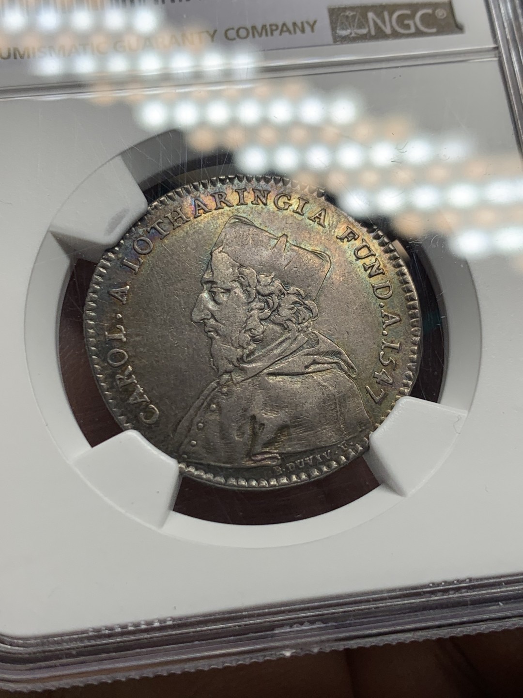 《竞宝斋》第147场-周日，周一 2场 (全场包邮) NGC-AU58 法国1756年 兰斯大学纪念 圆形JETON 好品代彩非常漂亮