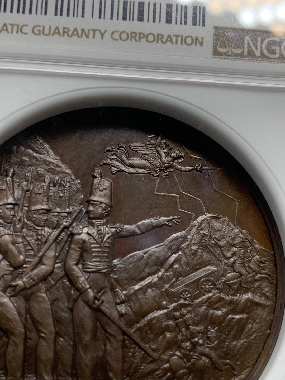 《竞宝斋》第147场-周日，周一 2场 (全场包邮) NGC MS65BN 1820年萨拉曼卡会战铜章，拿破仑战争题材中极为出彩的一枚，品相分数一步到位