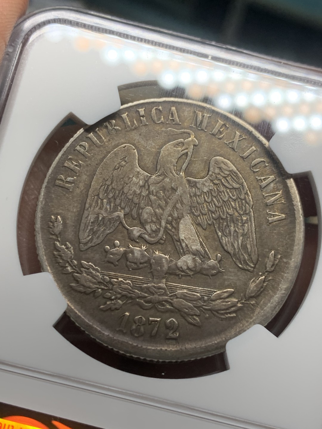 《竞宝斋》第147场-周日，周一 2场 (全场包邮) NGC-XF45墨西哥1872年1比索天枰鹰洋 CH厂原味好状态