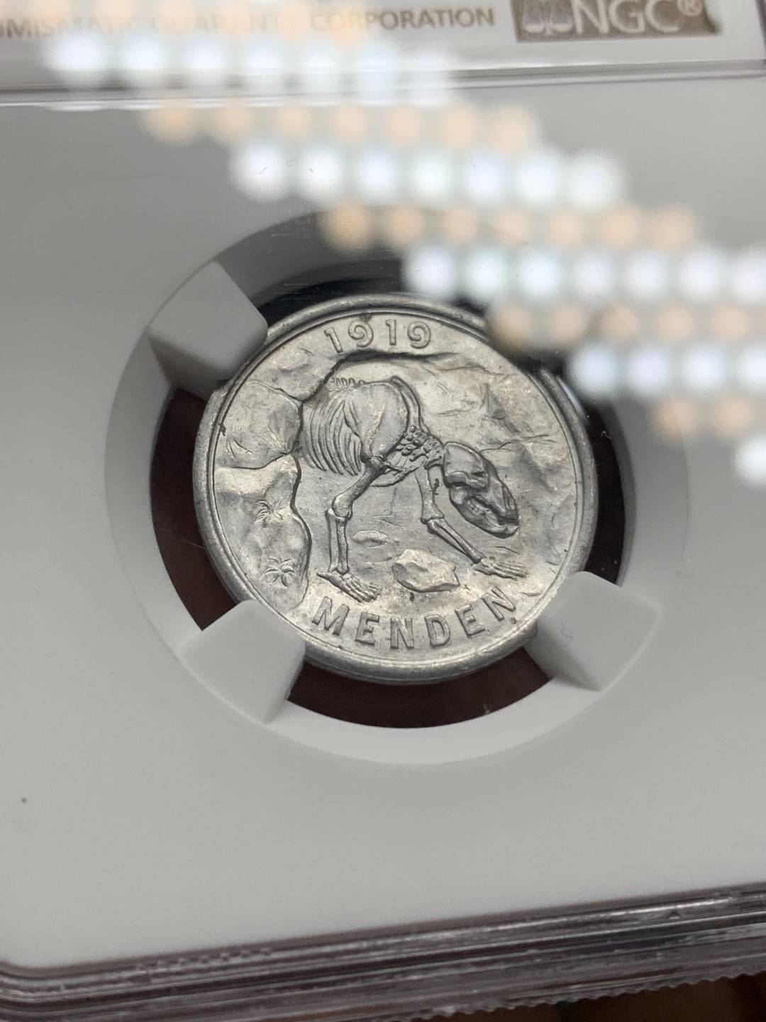 《竞宝斋》第147场-周日，周一 2场 (全场包邮) NGC-MS63 德国 1920/1919年 紧急状态时期门登洞熊  50芬尼 德紧小名誉品 状态非常棒