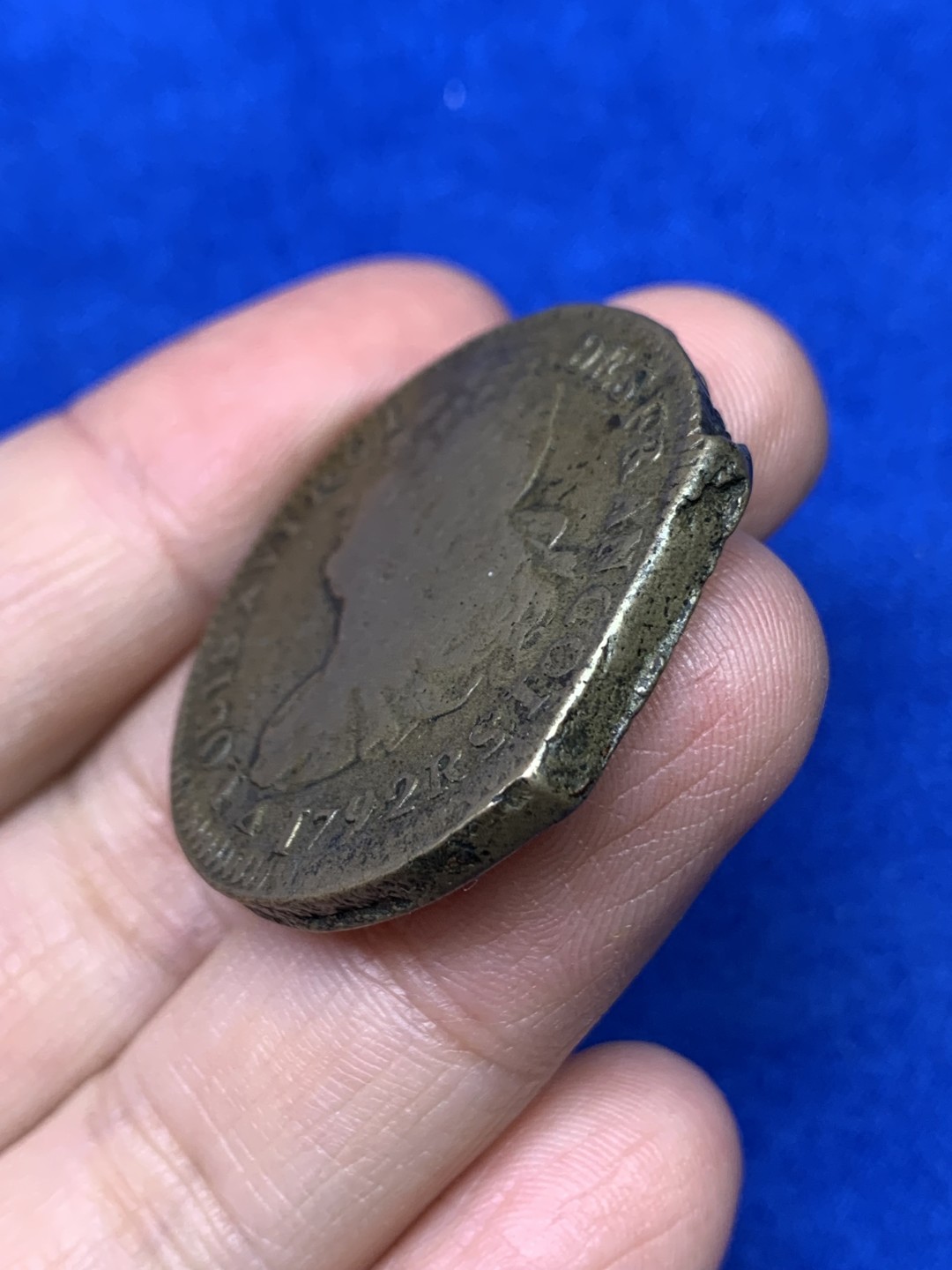 《竞宝斋》第147场-周日，周一 2场 (全场包邮) 铜币4枚（2枚英国小维双色便士，1枚西班牙伊莎贝拉二世8M齿边版，1枚法国路易十六2s大铜币）