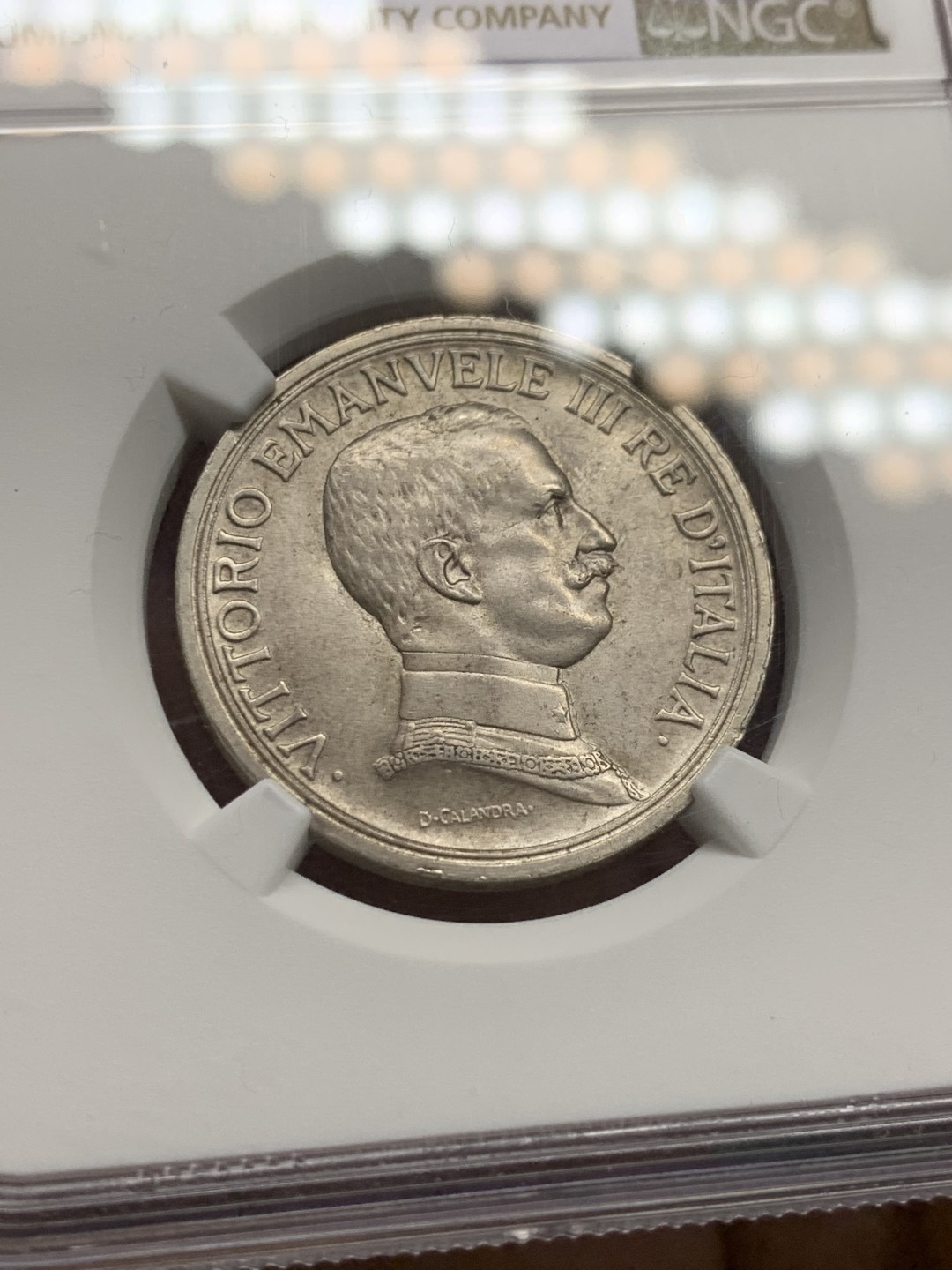 《竞宝斋》第147场-周日，周一 2场 (全场包邮) NGC-UNC 意大利1916年 胜利马车2里拉 银币 原光好品