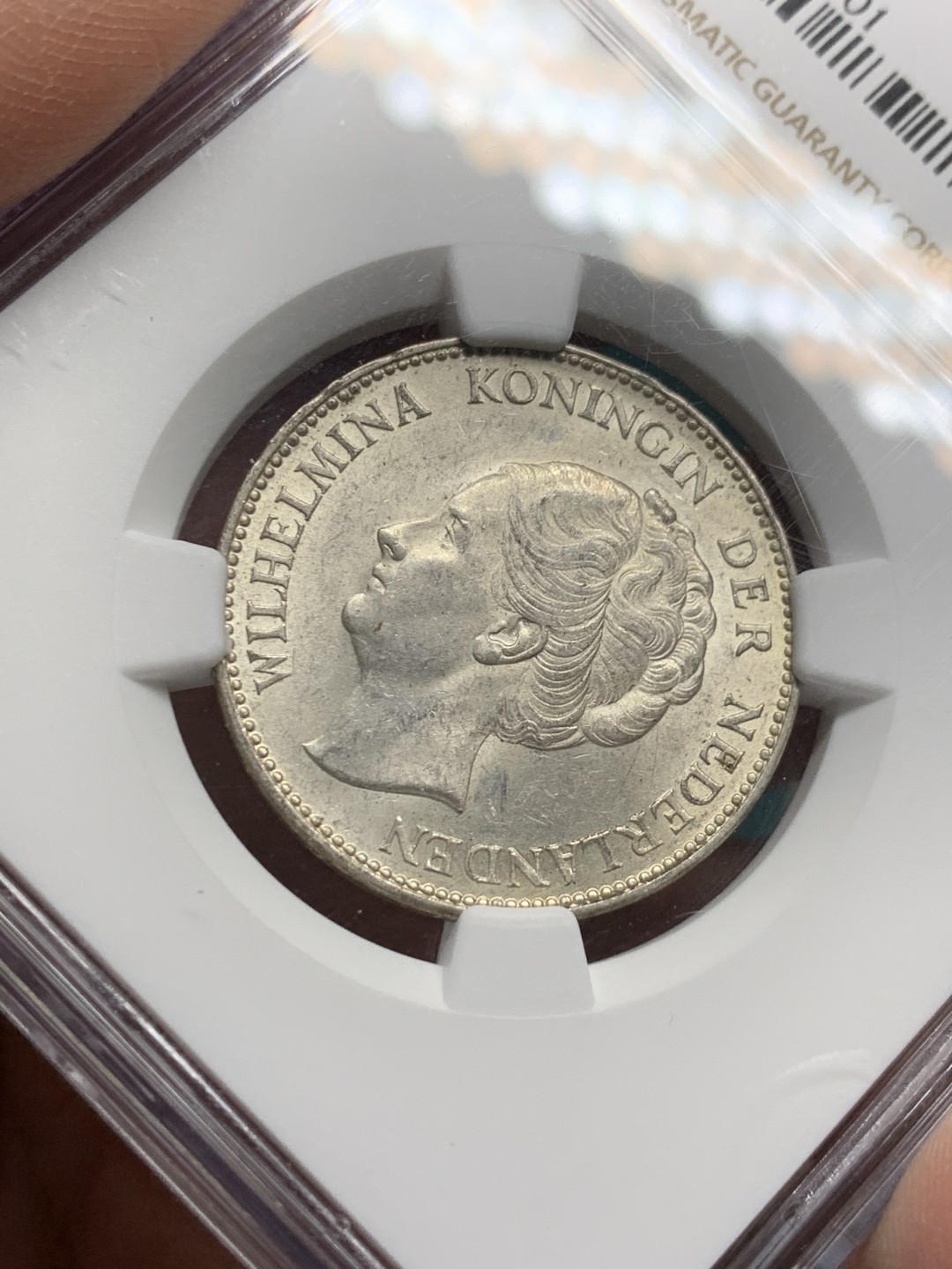 《竞宝斋》第147场-周日，周一 2场 (全场包邮) NGC MS62 1939年荷兰女王威廉明娜1盾银币