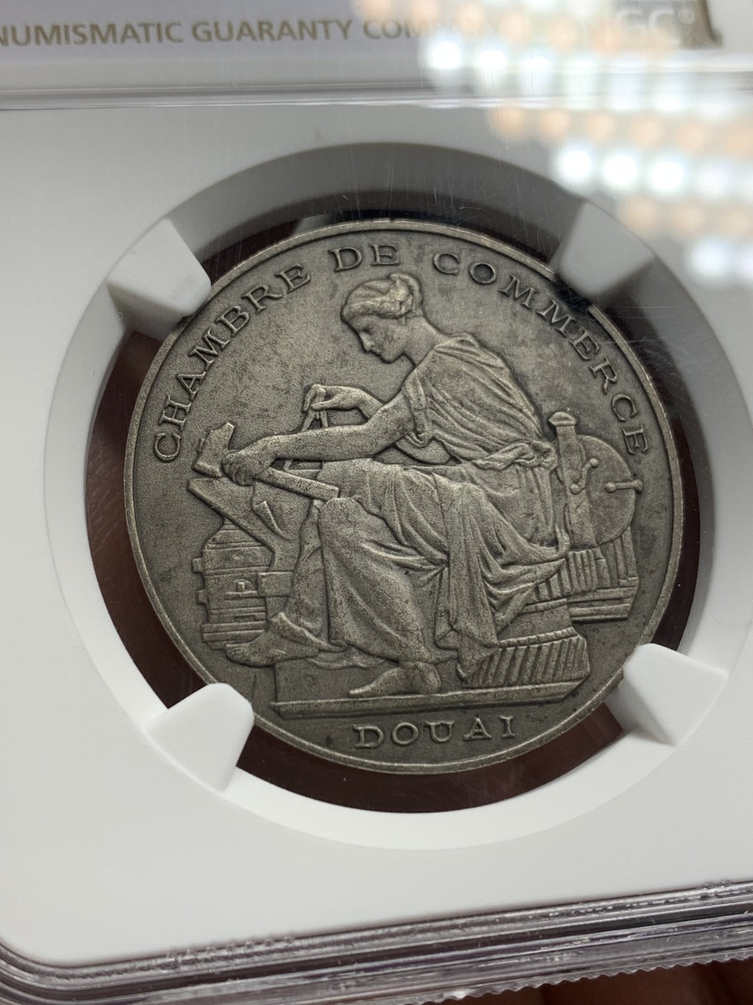 《竞宝斋》第147场-周日，周一 2场 (全场包邮) NGC MS62 法国杜埃商会银章 细节丰富
