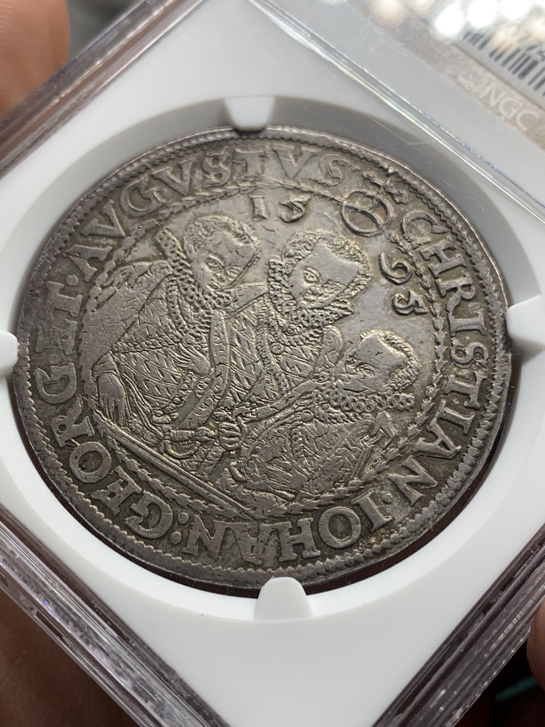 《竞宝斋》第147场-周日，周一 2场 (全场包邮) 亚军分！NGC MS63 德国 1595年 萨克森 3兄弟 泰勒 400多年的原光状态 实在难得 所见最好