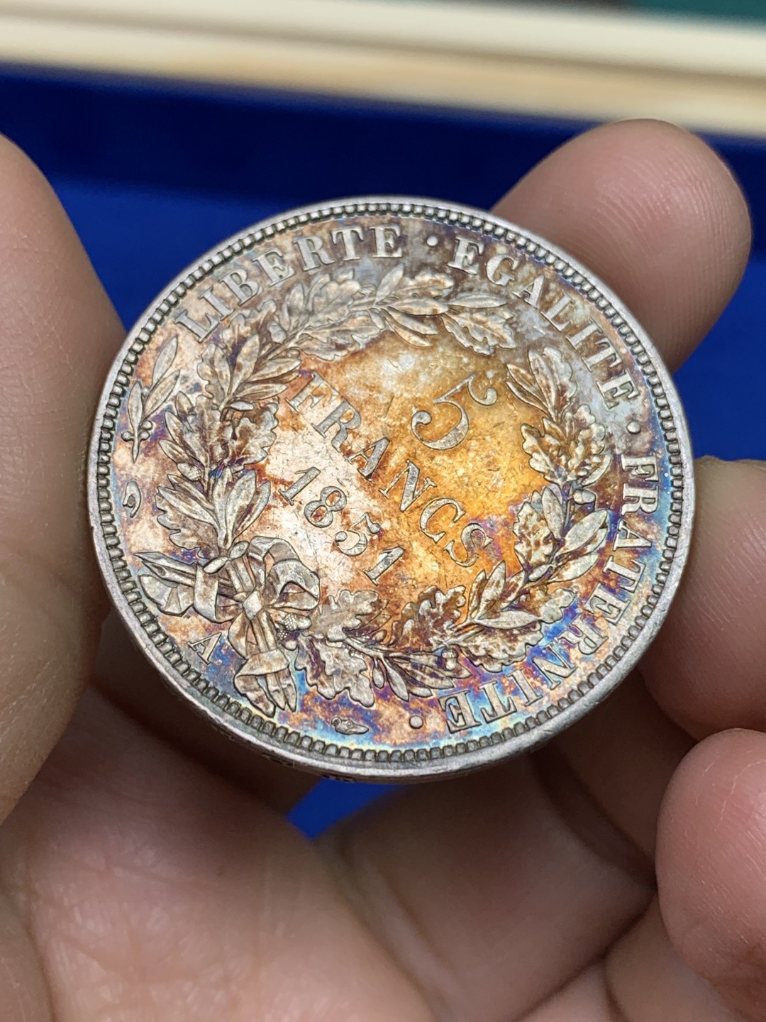 《竞宝斋》第147场-周日，周一 2场 (全场包邮) 法国 1851年 谷物女神 5法郎银币 包浆漂亮 品相极好